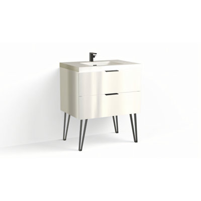 Avila 30" W Freestanding Single Bathroom Vanity with Dawson Leg