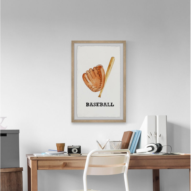 Ensemble de baseball tressé, reproduction encadrée, H 18 po x l 12 po x 1,5 po