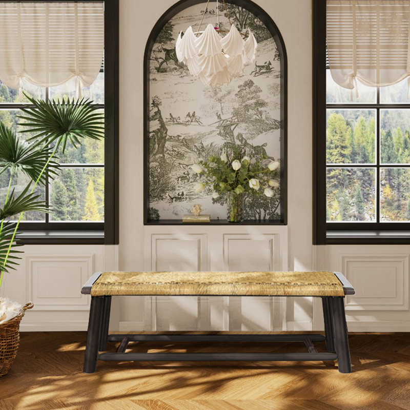 Banc en bois massif Farmhouse, Noyer