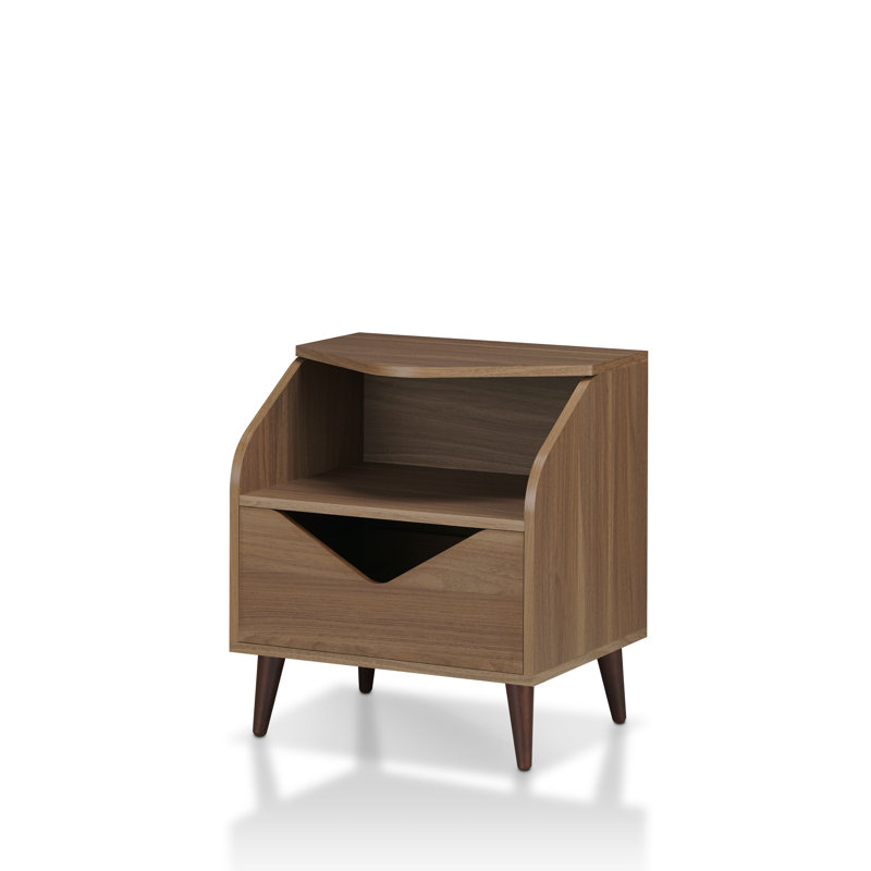 Ginsberg 19.68'' W Nightstand, Honey Walnut