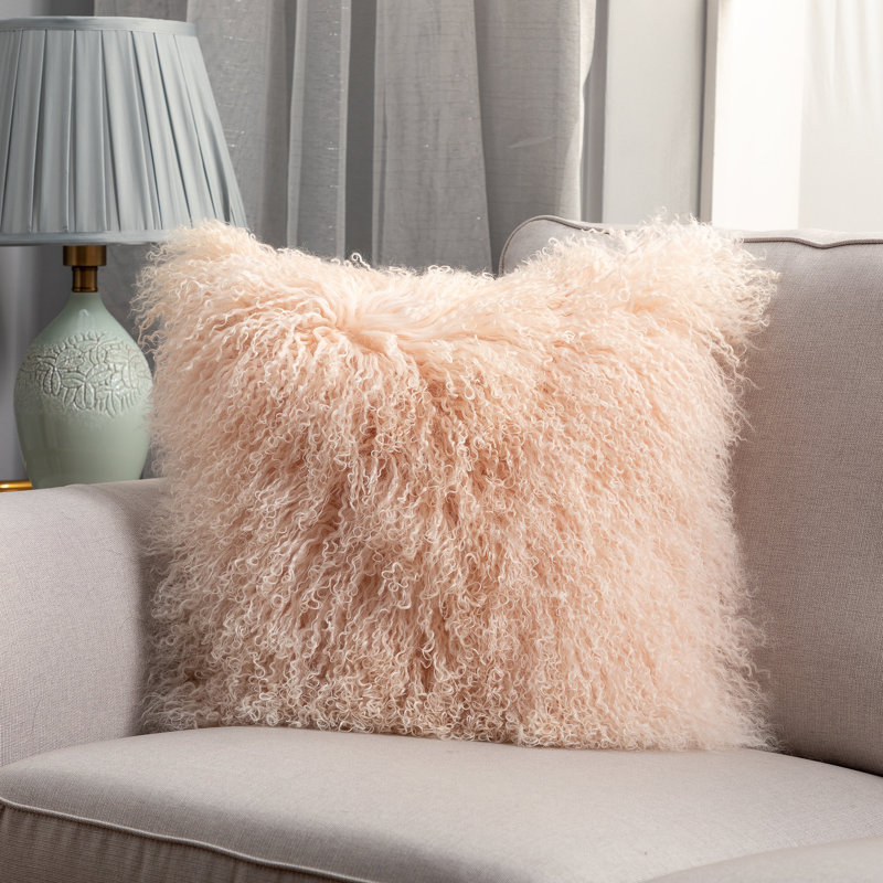 Housse et insert de coussin carré Mongolian, Sarcelle, Polyester/Polyfill, H 18 po x l 18 po x P 3 po