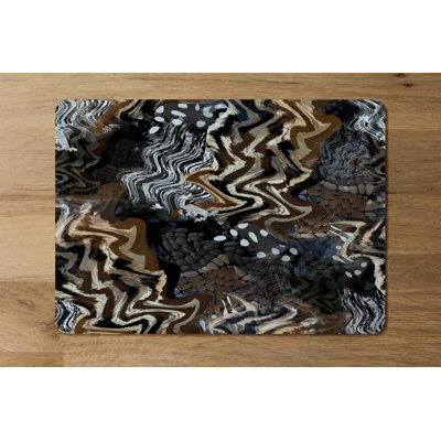 Daron Polyester, Wood Abstract Rectangle Placemat
