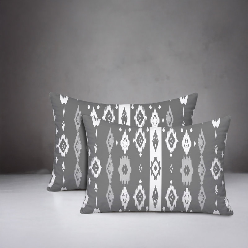 Oreiller réversible intérieur / extérieur Nita, 25 x 18, Gris