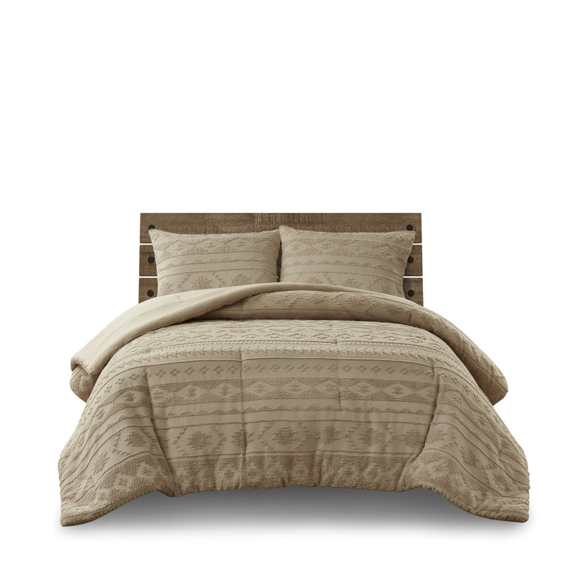 2 pièces d'édredon en chenille brun clair pour lit simple / simple TG, design Southwestern