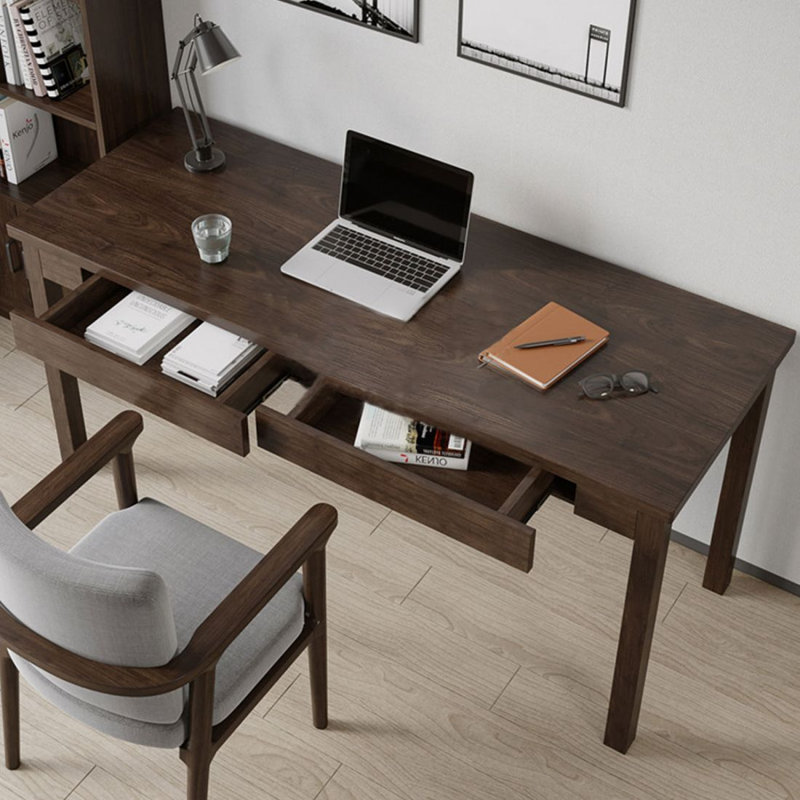 Bureau en bois massif avec tiroirs, H 29,53 po x l 47,24 po x P 23,62 po