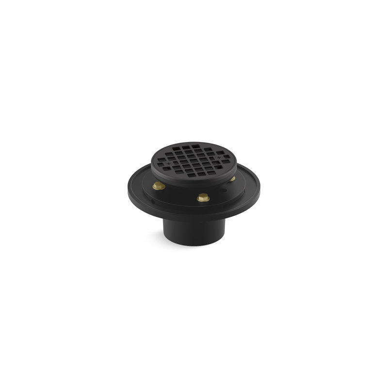 Clearflo Round Brass Tile-In Shower Drain, Matte Black