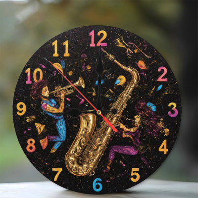 Horloge avec des musiciens de jazz
