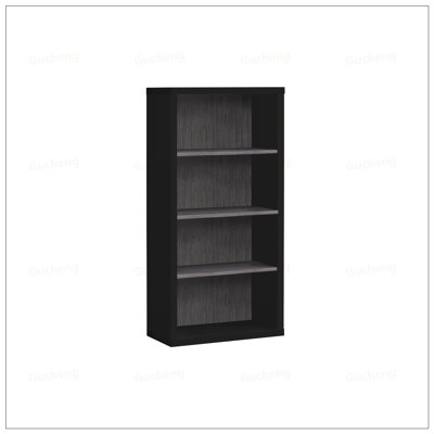 Bibliothèque contemporaine à 5 niveaux avec tablettes réglables, idéale pour les solutions de rangement de bureau et de chambre à coucher modernes.