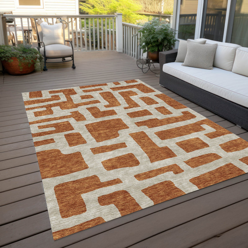 Chaena Washable Abstract Indoor Rug, Rectangle 9' x 12'