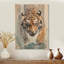 Abstrait chasse au tigre - Décoration murale moderne en bois sur bois de pin naturel-284145453