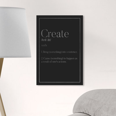 'Create Typography Silver' Textual Art on Canvas