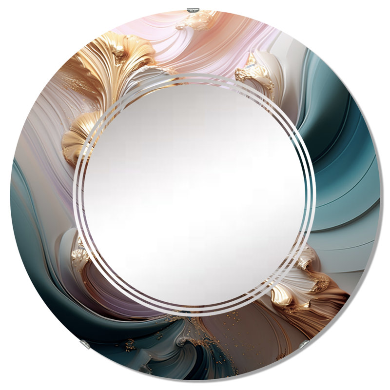 Irati - Miroir mural moderne rond, 32 po x 32 po