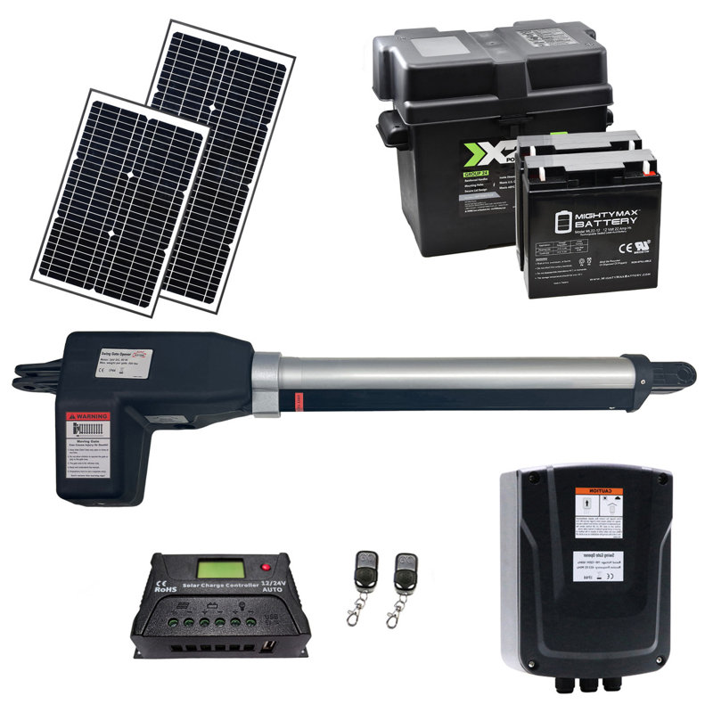 Solar-Powered Single Swing Gate Operator with Battery Backup