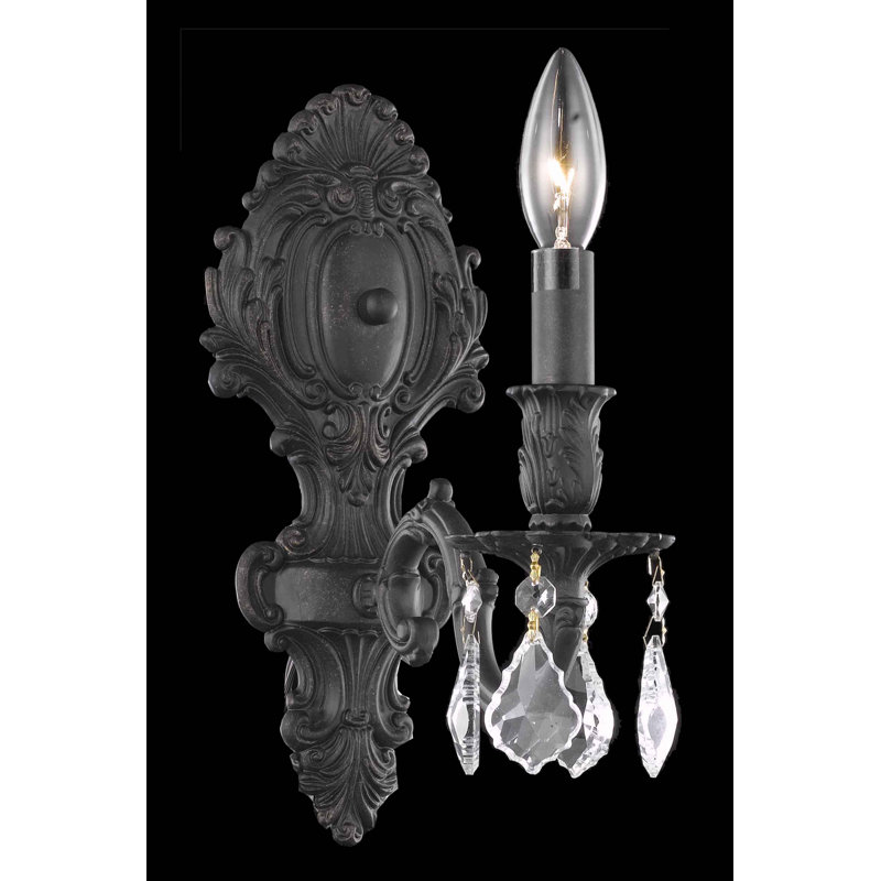 Aadyn Wall Sconce, Crystal (Clear) / Royal Cut, Dark Bronze