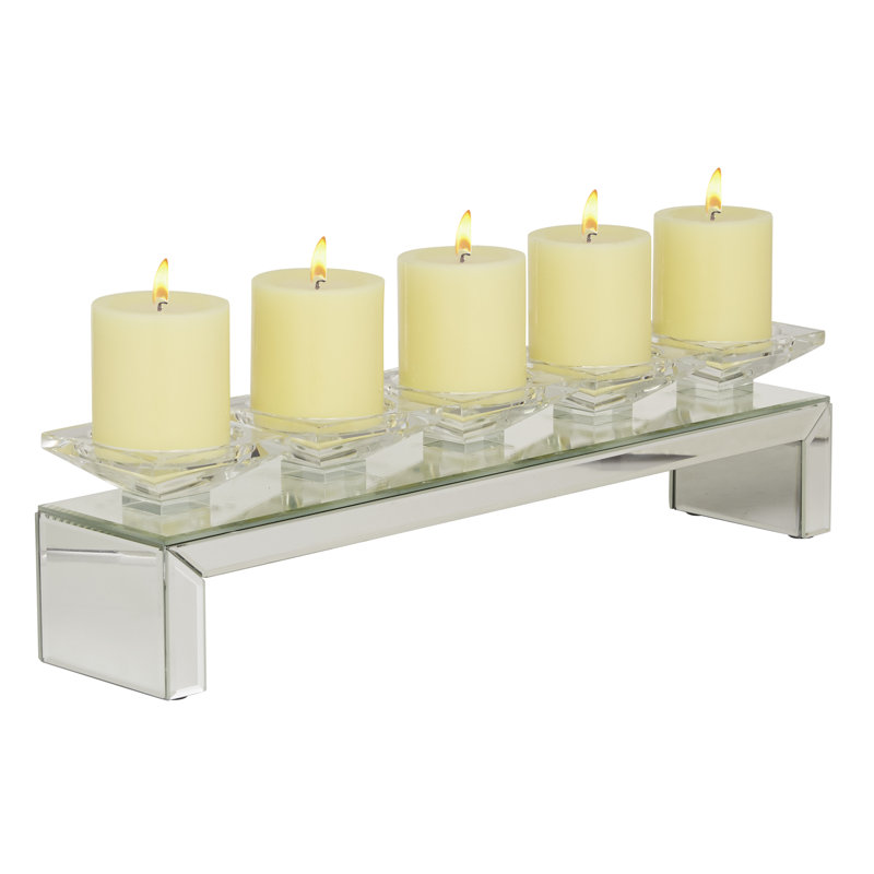 Candélabre de table en verre 4,9 po