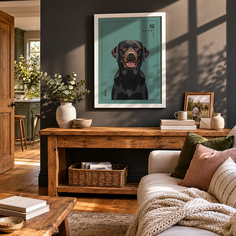 Gentle Friend Modern - Framed Print, A2 - 59.4 x 42.0 cm, White