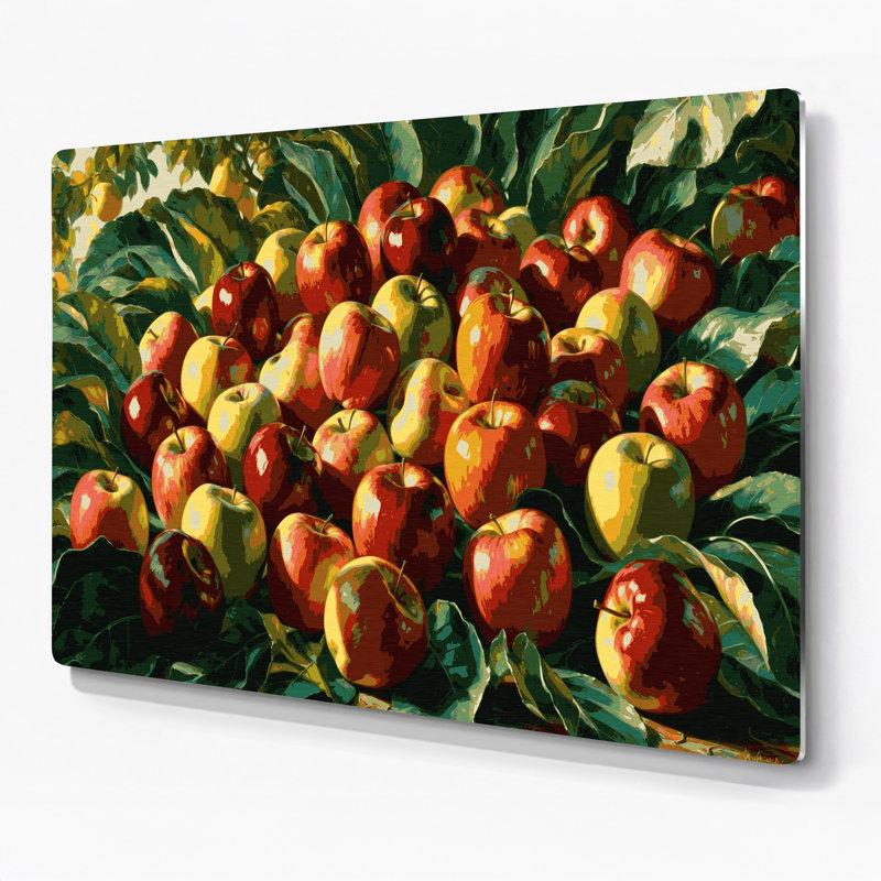 Fruit, pomme de Tahiti brune, art mural en métal, H 12 po x l 18 po