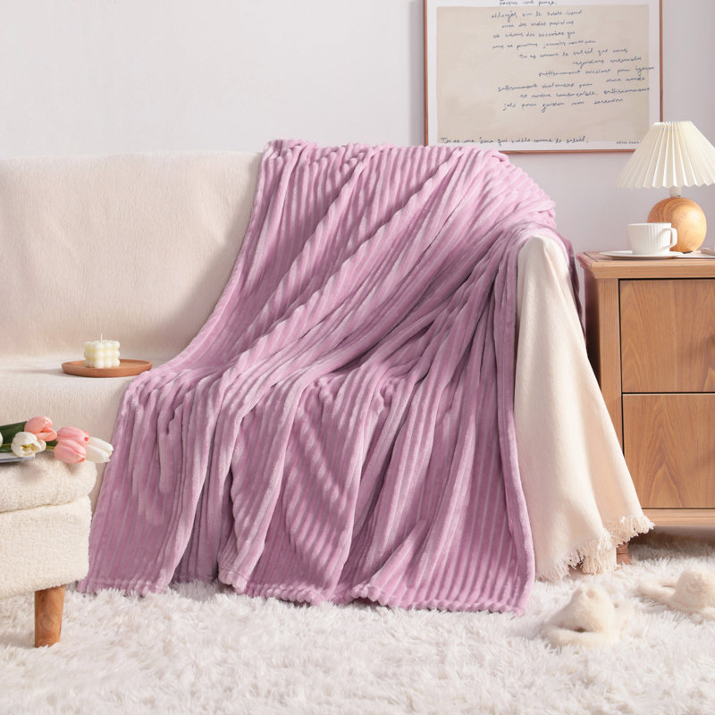 Couverture en flanelle ultra-douce, Mauve clair