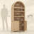 81" Tall Arched Cabinets, Bookcase With Storage, Natural