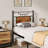 Pantoja Bed Frame with Rustic Vintage Wood Headboard Platform Bed No Box Spring Needed-1316031543