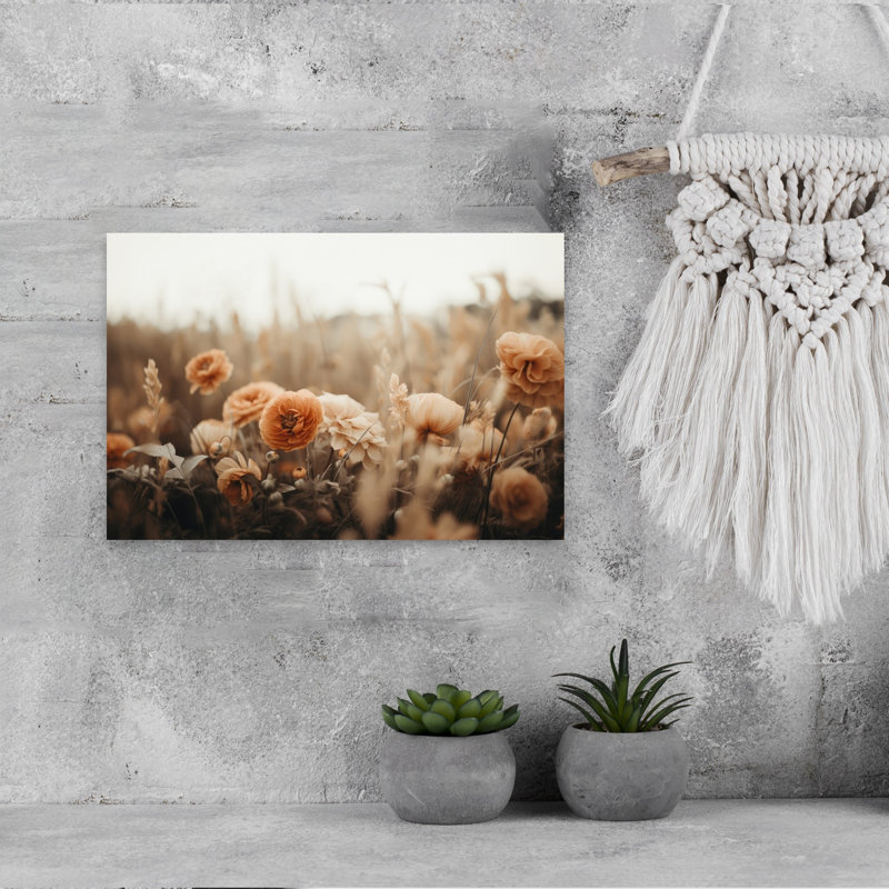 Petals In Sepia Romantic Rustic Vintage Autumn Flower Wall Art Print, 30.48cm H x 45.72cm W