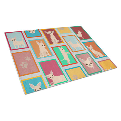 Lots of Chihuahua Glass Cutting Board Large