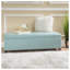 Banc repose-pieds de rangement rectangulaire de 50 pouces en tissu bleu clair
