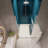 1 3/8" adjustment,universal pivot shower door, open outside, with 1/4" tempered glass finish 3672-122517064