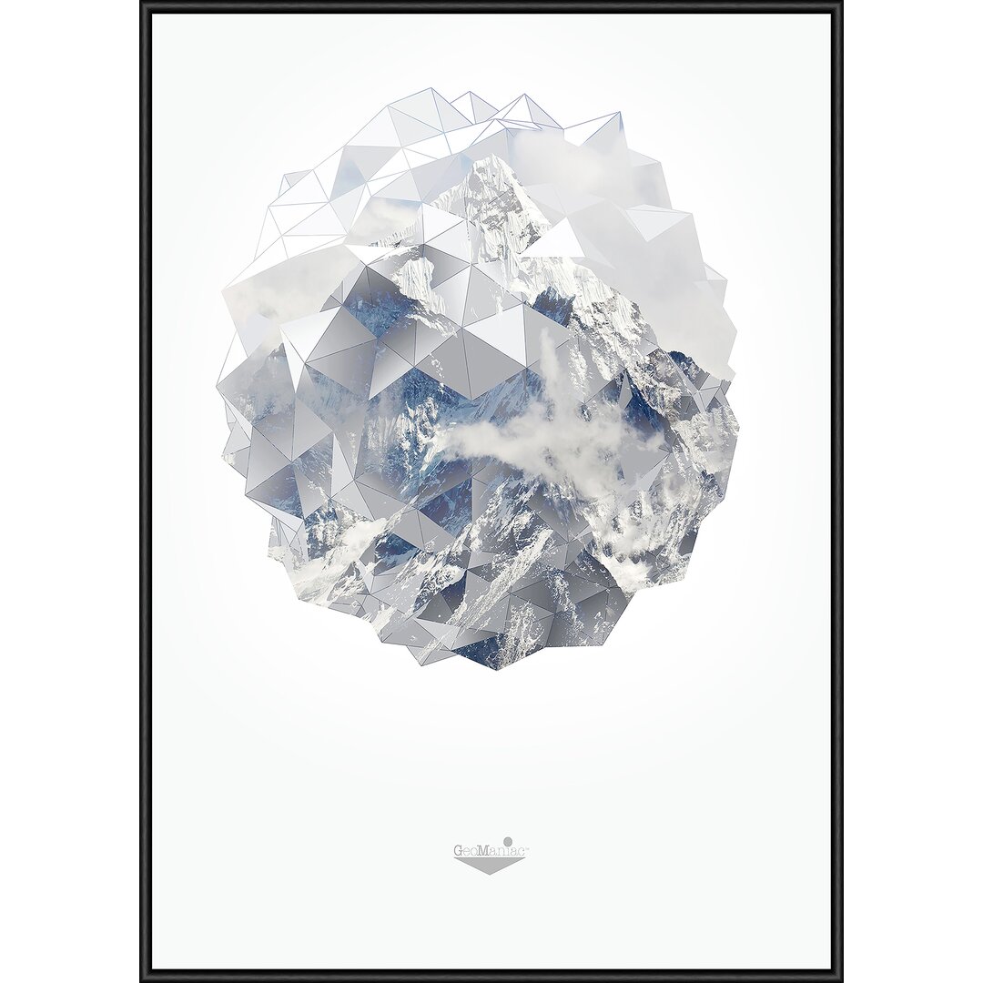 Gerahmtes Poster „Mountain Globe“, Grafikdruck