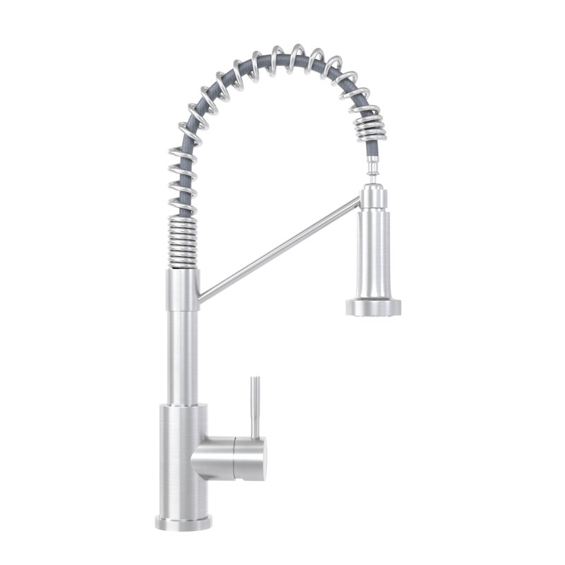 19.12 In. High Kitchen Faucet - Brushed Nickel, Providing Smooth Water Flow 19" Single Handle Modern And Functional