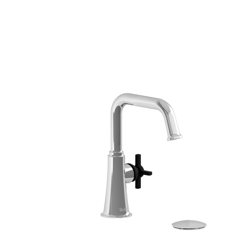 Momenti™ Single Hole Bathroom Faucet with Drain Assembly and U-Spout, Chrome, Cross 2