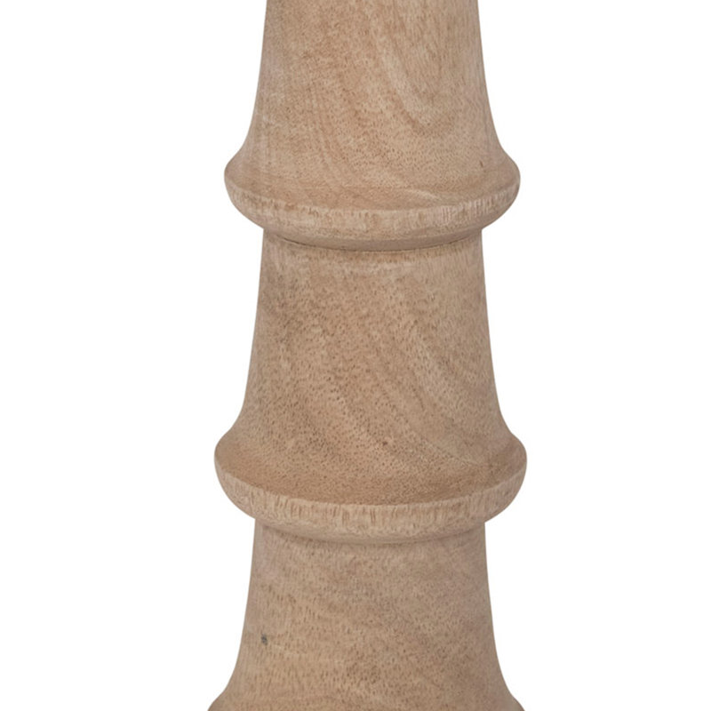 Hand-carved Mango Wood Taper Candle Holder