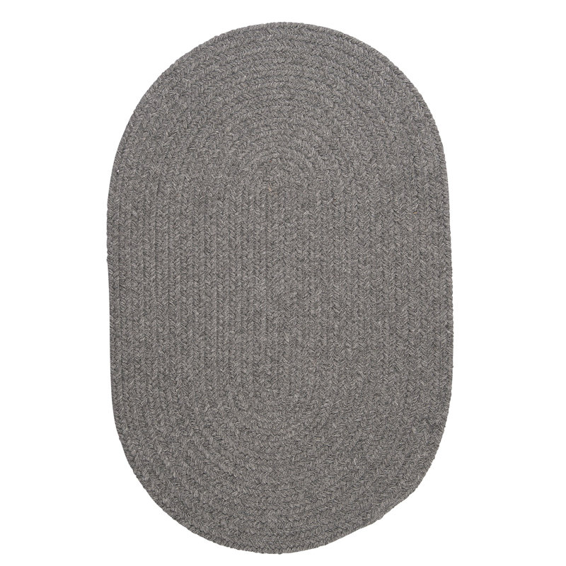 Navarrette Braided Area Rug, Oval 2' x 7', Gray