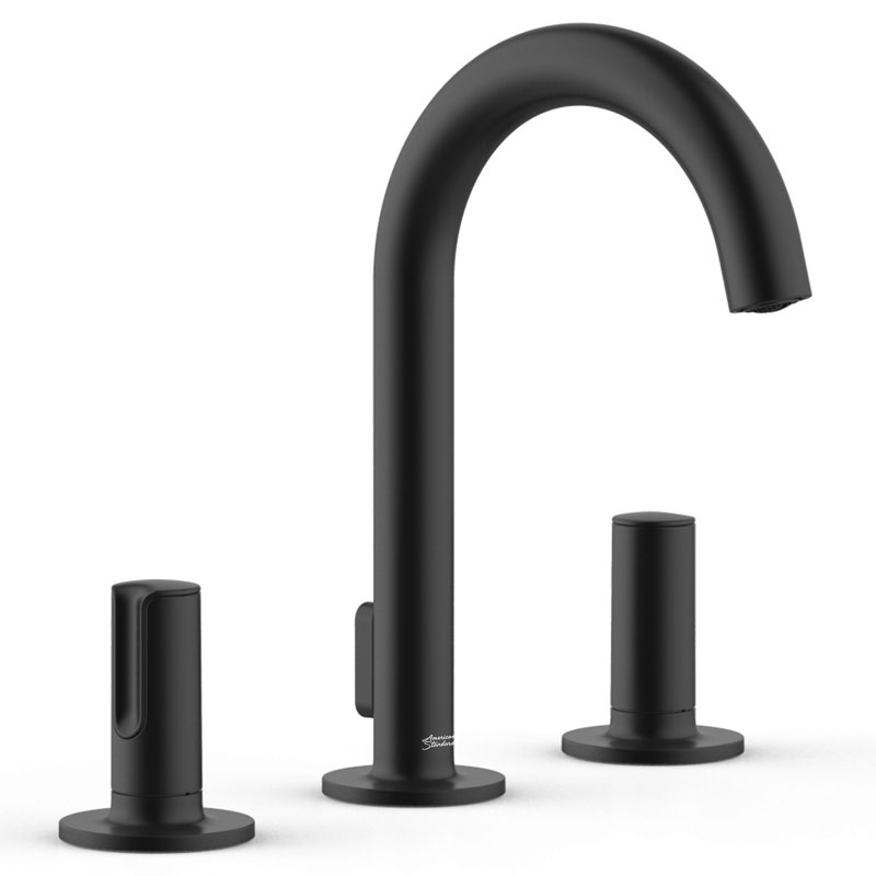 Studio S Widespread 2-handle Bathroom Faucet with Drain Assembly, Matte Black, Knob Handle