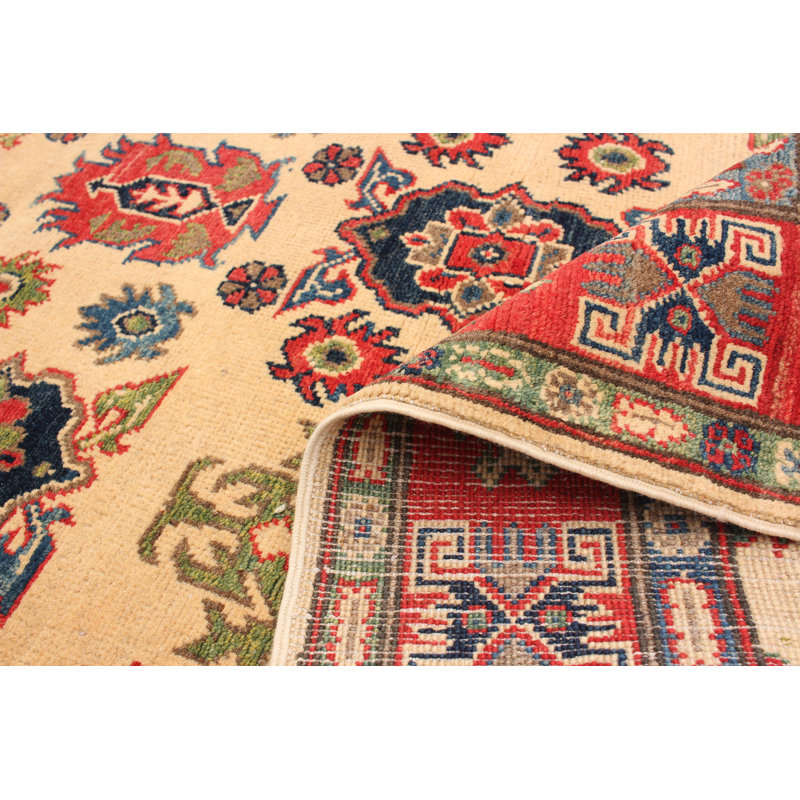 Tapis unique en laine noué à la main Gazni crème de 3 pi 9 po x 5 pi 11 po Kaleb