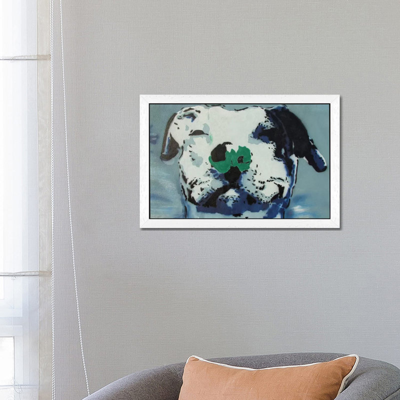 Man's Best Friend - Painting on Canvas, 101.6 cm H x 66.04 cm W, White Floater Framed