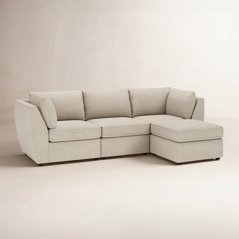 Canapé modulaire rembourré avec repose-pieds Halson, Blé turbo