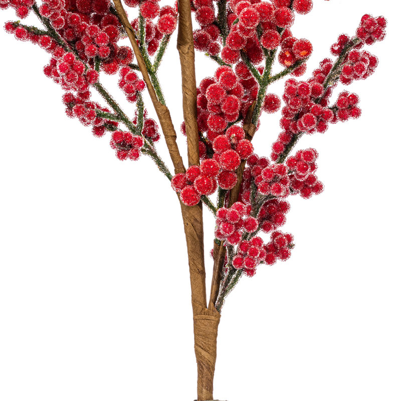 25" Artificial Red Ice Berry Spray 2/Bag