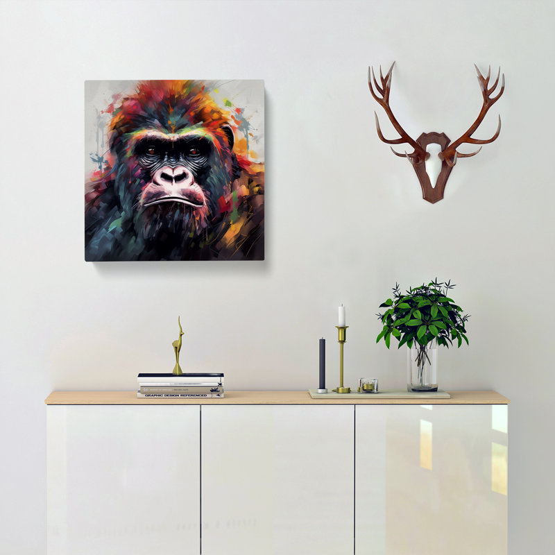 Gorilla Abstract No.1 - Wrapped Canvas, 35cm H x 35cm W x 3cm D