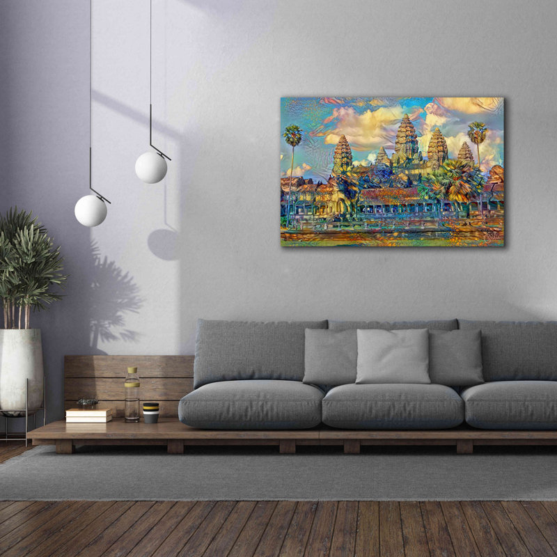 «Epic Graffiti» «Cambodge Angkor Wat» par Pedro Gavidia, impression sur toile tendue, H 40 po x l 60 po x P 1,5 po