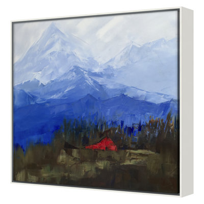 Mountains With Red Barn