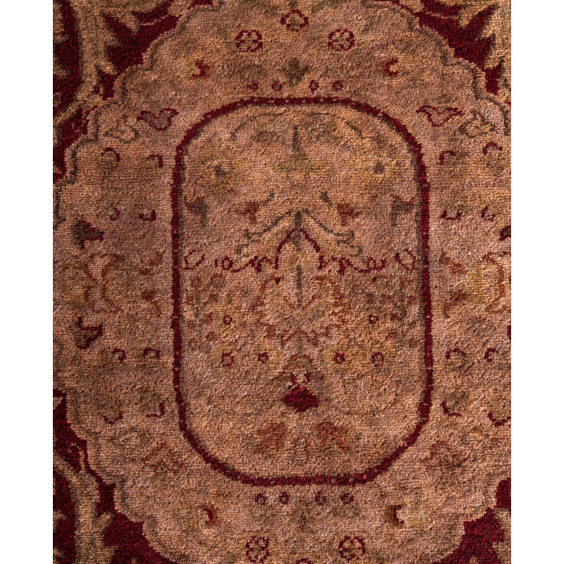 Overdyed Hand-Knotted Wool Modern-Contemporary Brown Area Rug 6' 1" x 9' 2"