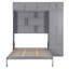 Grand lit escamotable mural avec armoire supérieure, tablettes et garde-robe, lit pliable peu encombrant-1250169770