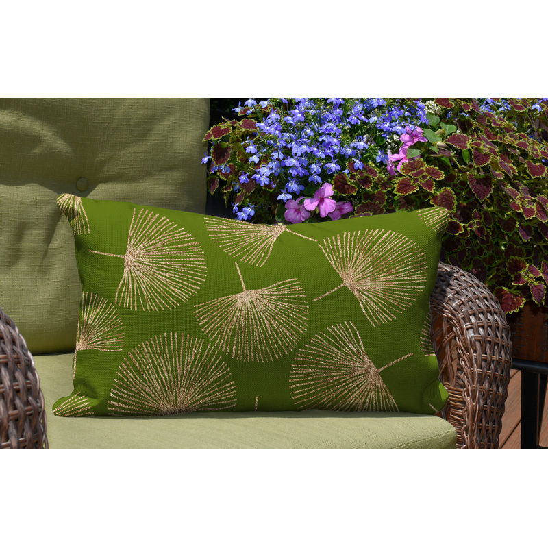 Coussin lombaire intérieur / extérieur Joba Dandilion, Chertreuse / or