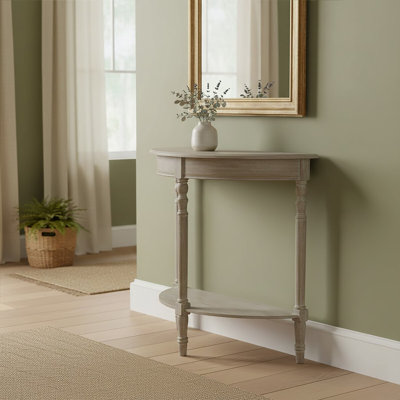 80cm Solid Wood Top Console Table