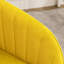 Fauteuil de bureau Ty avec coussin et base dorée, velours jaune vif pour une ambiance luxueuse confortable en jaune ensoleillé, base dorée stable