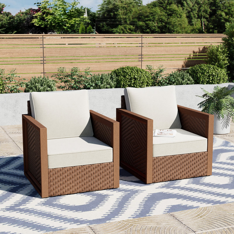 HDPE Patio Wicker Sofa Chairs With Cushions