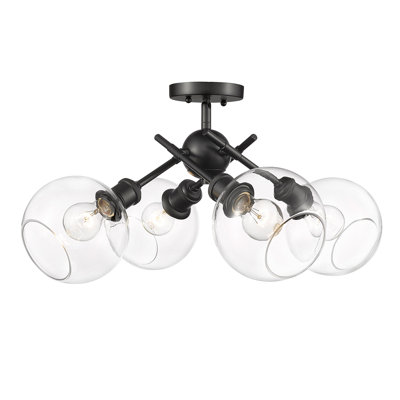 Manderly Glass Semi Flush Mount