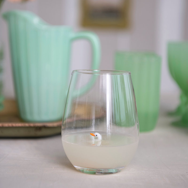 Verre à vin sans pied en verre soufflé à la main
