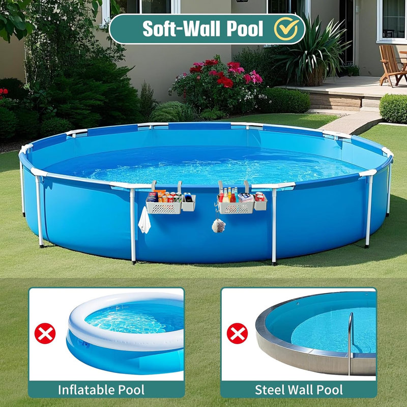 Ensemble de 2 paniers de rangement près de la piscine avec porte-gobelet
